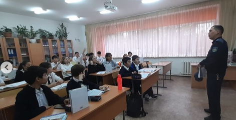 Ә.Молдабеков атындағы №6 орта мектебінде жергілікті құқық қорғау органдарын тарта отырып, оқушылар арасында жалған ақпарат беру бойынша түсіндірме жұмыстары жүргізілді